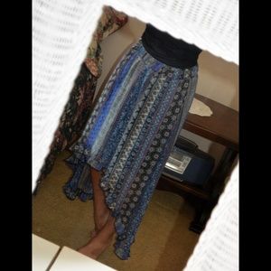 Cobalt & Purple High-low Skirt